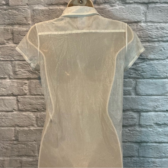 AA Cali Sun & Fun Shiny Mesh Button Up Dress Size XS/S - Picture 9 of 14